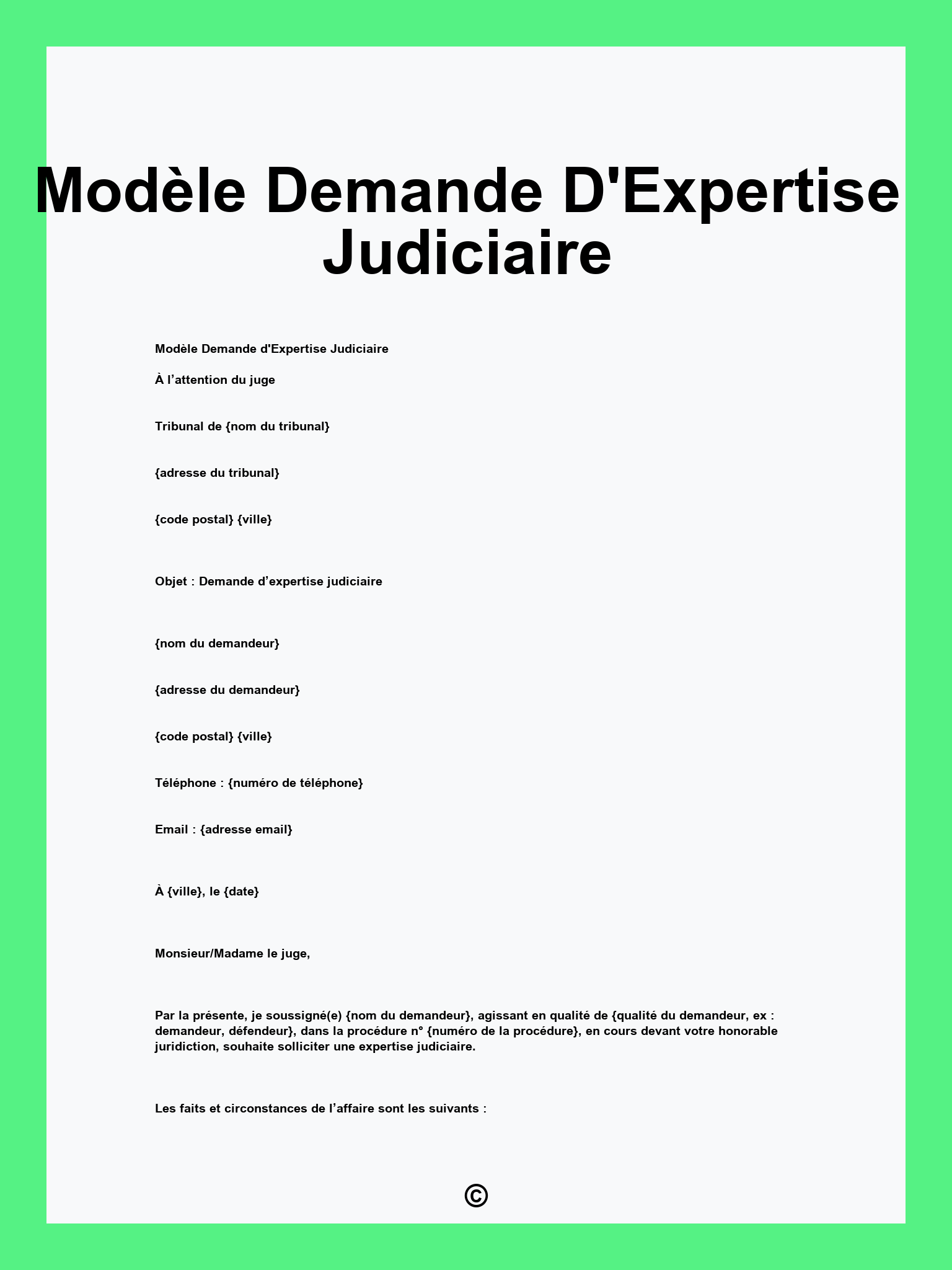 Modèle Demande D'Expertise Judiciaire