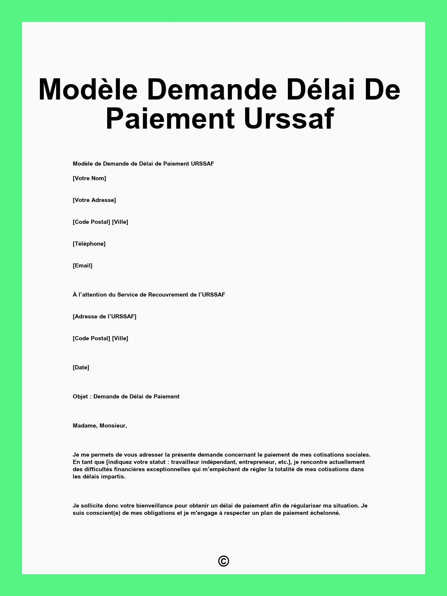 Modèle Demande Délai De Paiement Urssaf