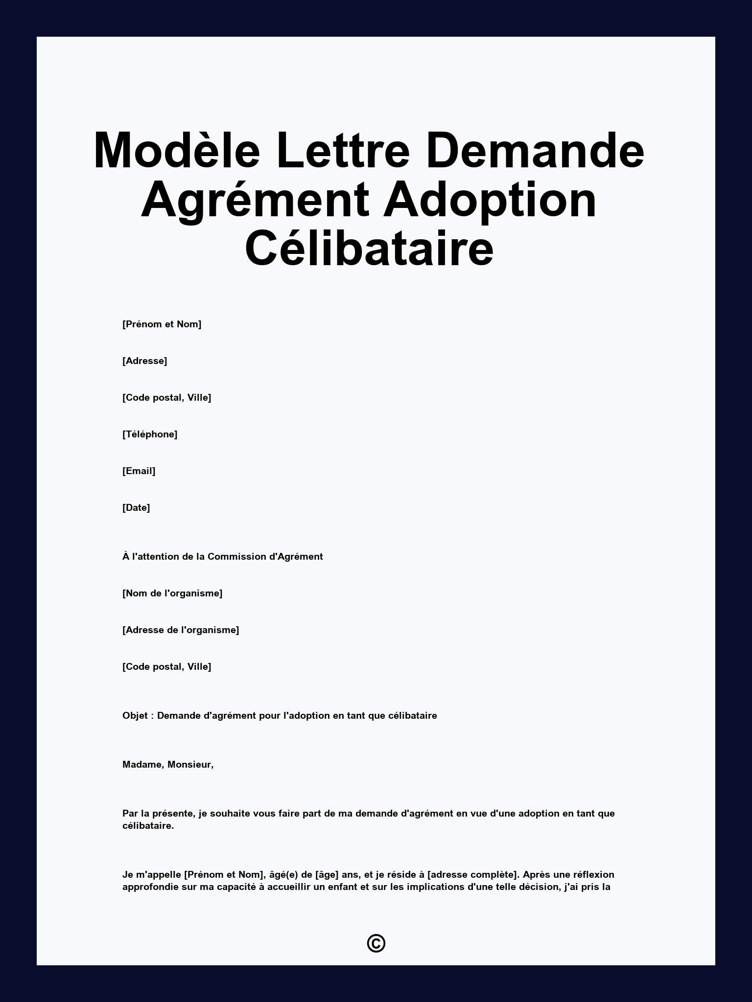 Modèle Lettre Demande Agrément Adoption Célibataire
