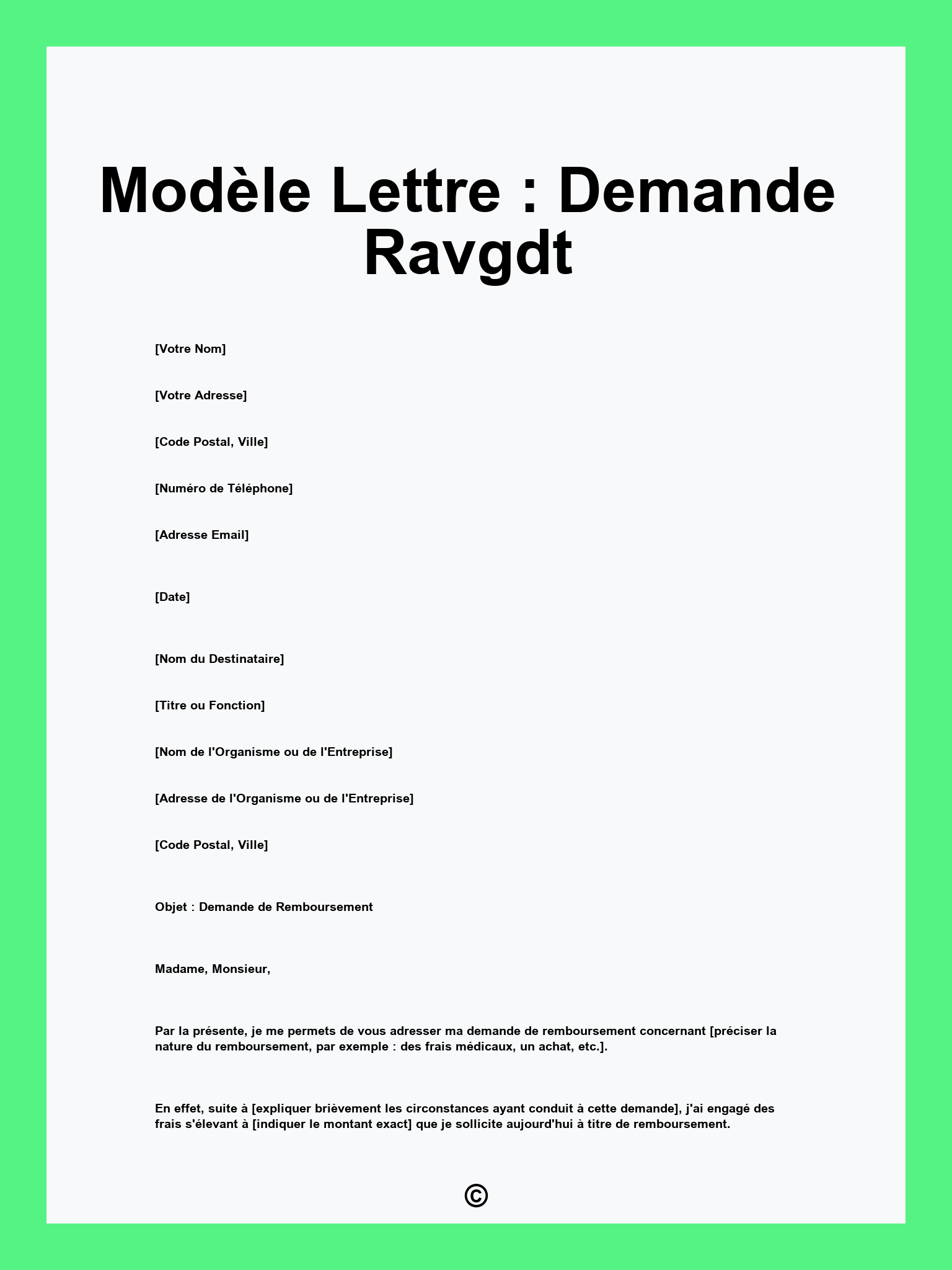 Modèle Lettre Demande Ravgdt