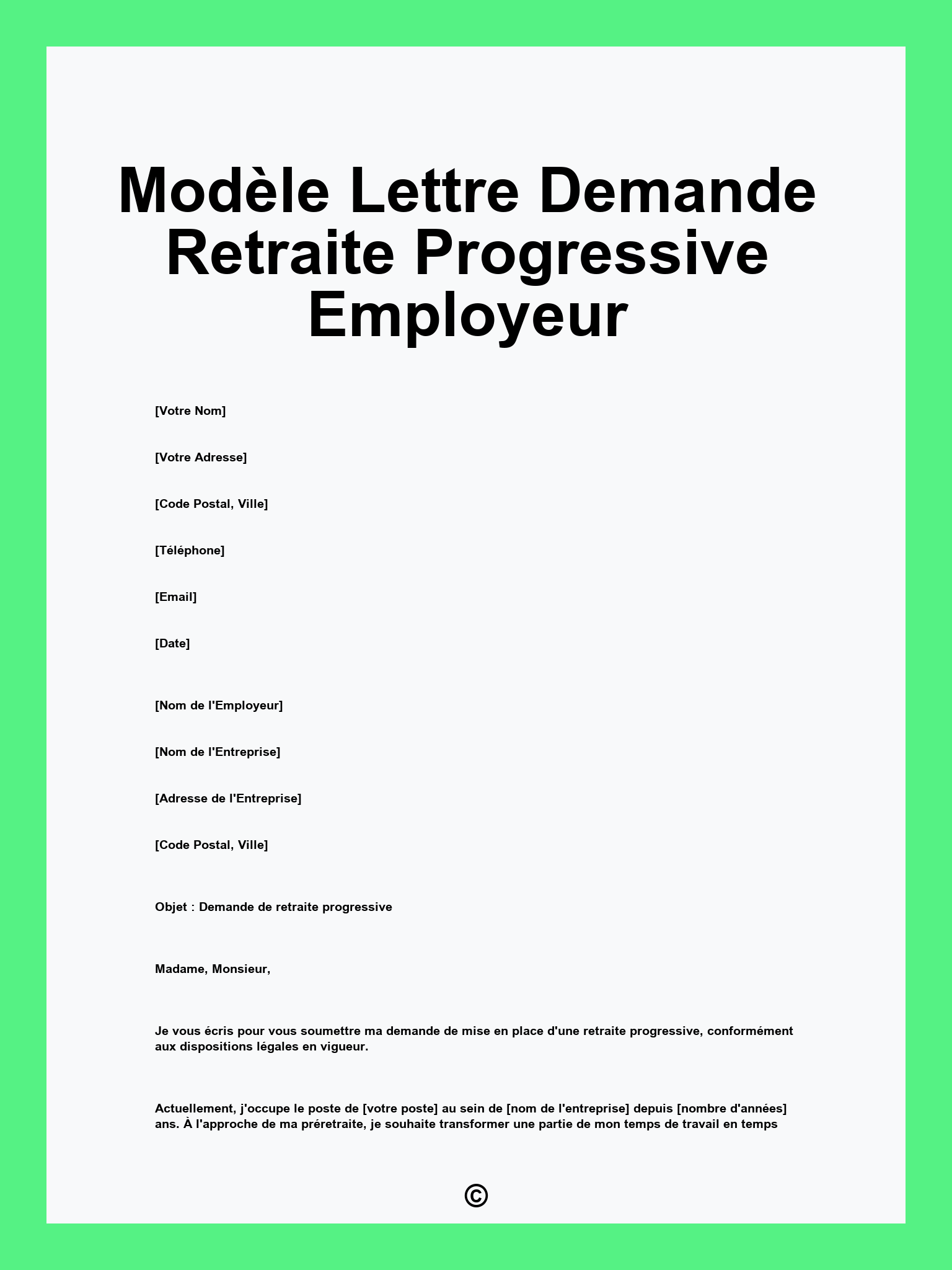 Modèle Lettre Demande Retraite Progressive Employeur